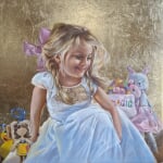 Marlène Stevers 2023 - Golden Girl, 40x40 olieverf op paneel