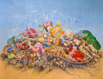 Marlène Stevers 2022 - A Day on the Beach, 80x100, olieverf op paneel